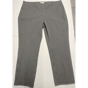 J Jill Premium Bistretch Sz 8 Petite Black White Checked Cropped Ankle Pant